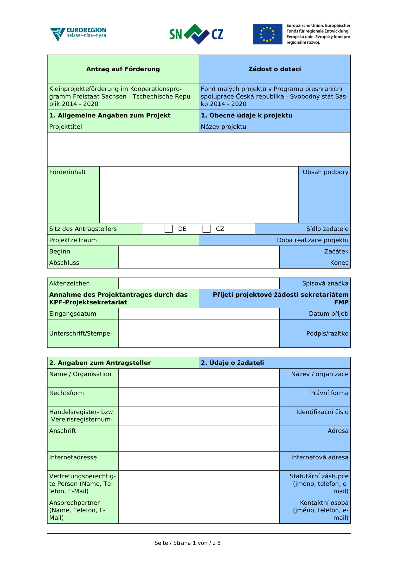 euroregion application form